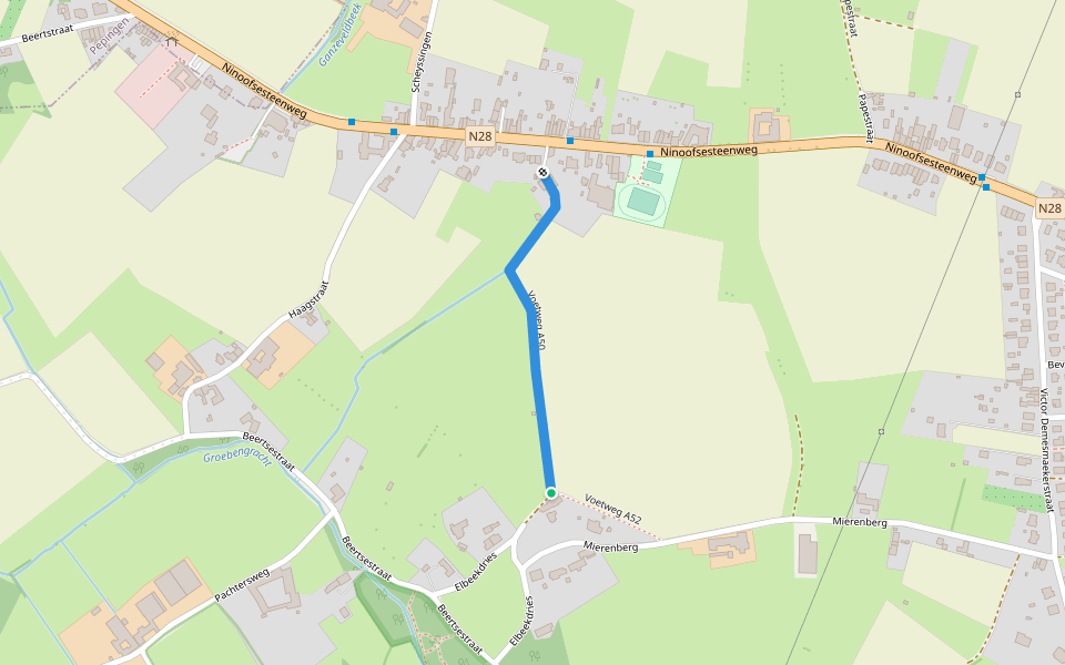 Voetweg A50 walking route map in Halle