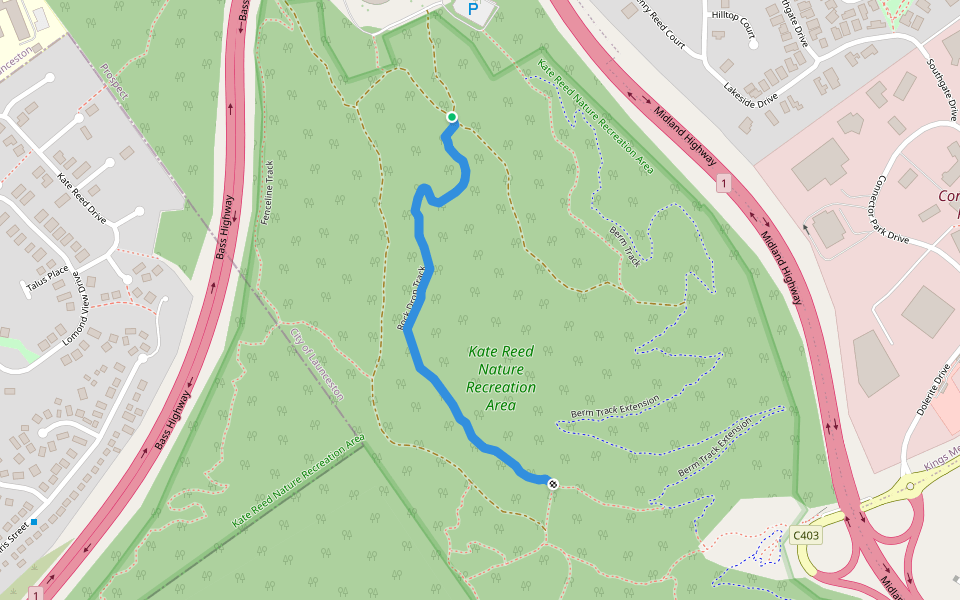 Rock Drop Track walking route map in Prospect