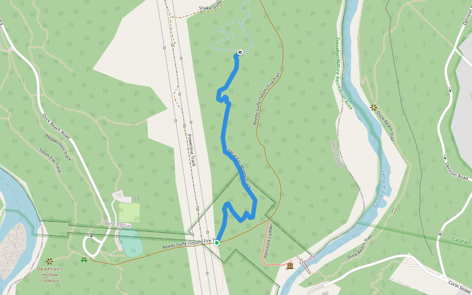 Value For Money Track walking route map in Trevallyn