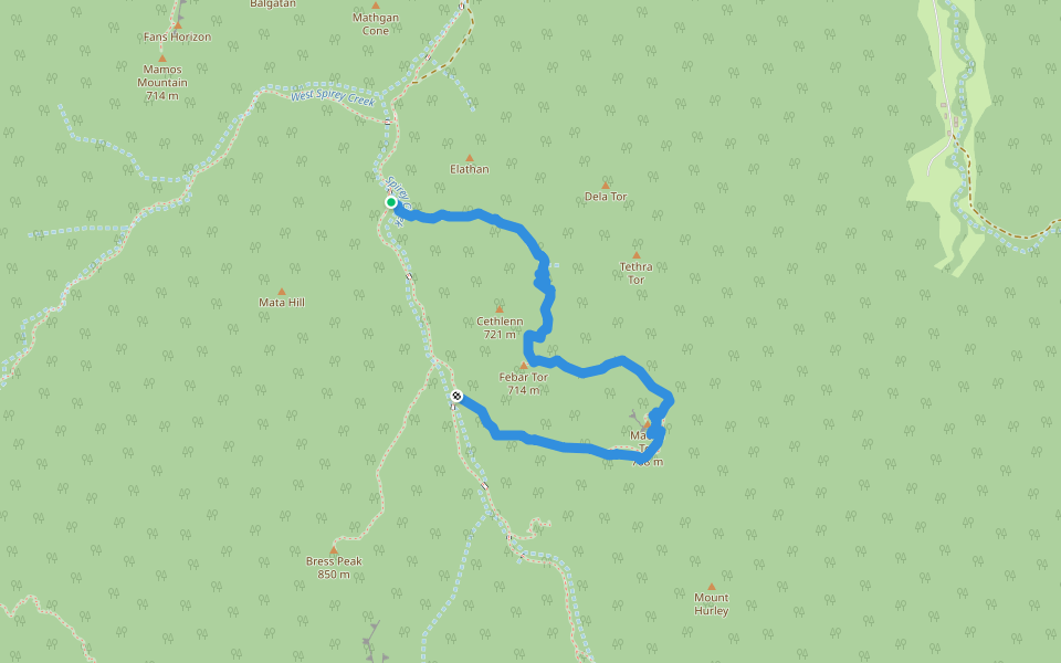 Gould's Circuit walking route map in Warrumbungle