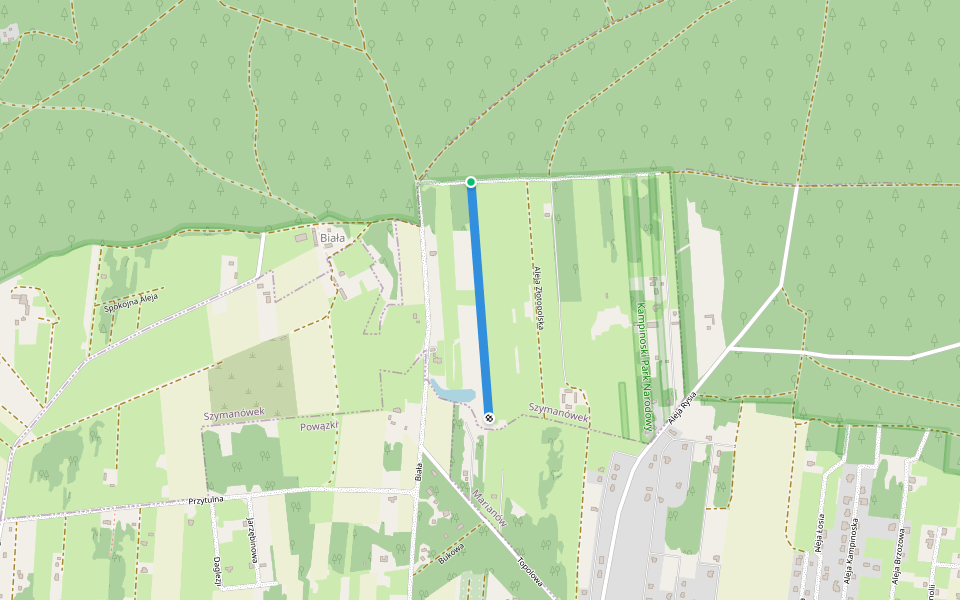 Aleja Agatowa walking route map in Szymanówek