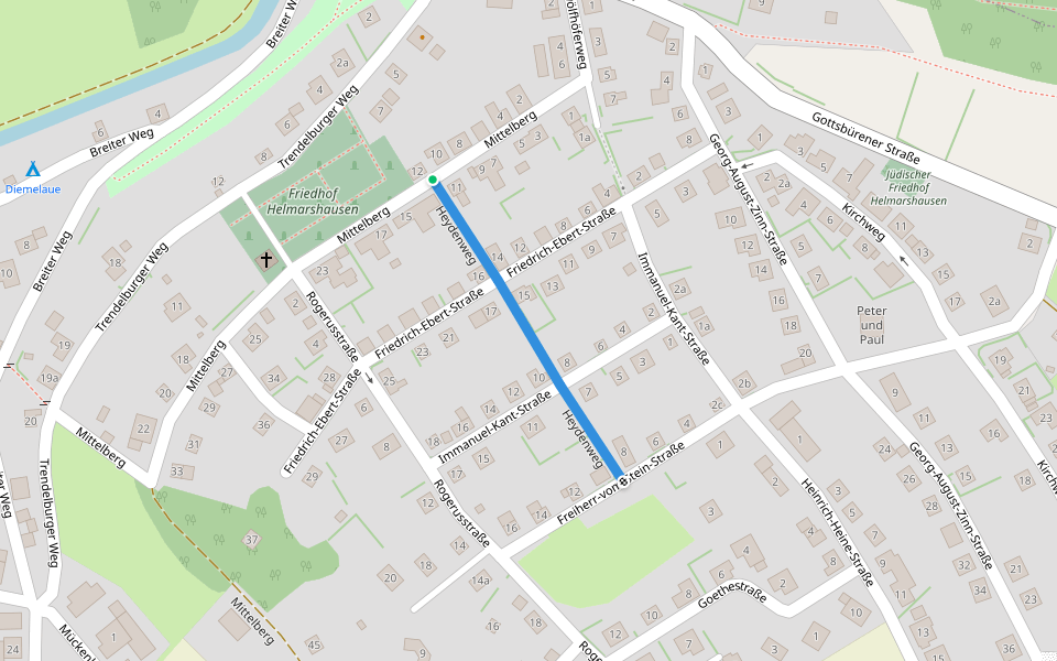 Heydenweg walking route map in Bad Karlshafen