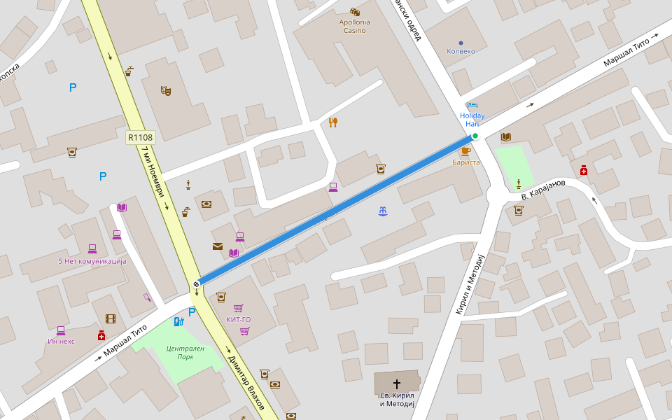 Маршал Тито walking route map in Gevgelija