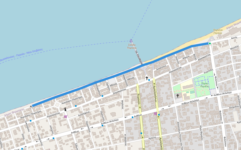 Παύλου Κουντουριώτου walking route map in Perea