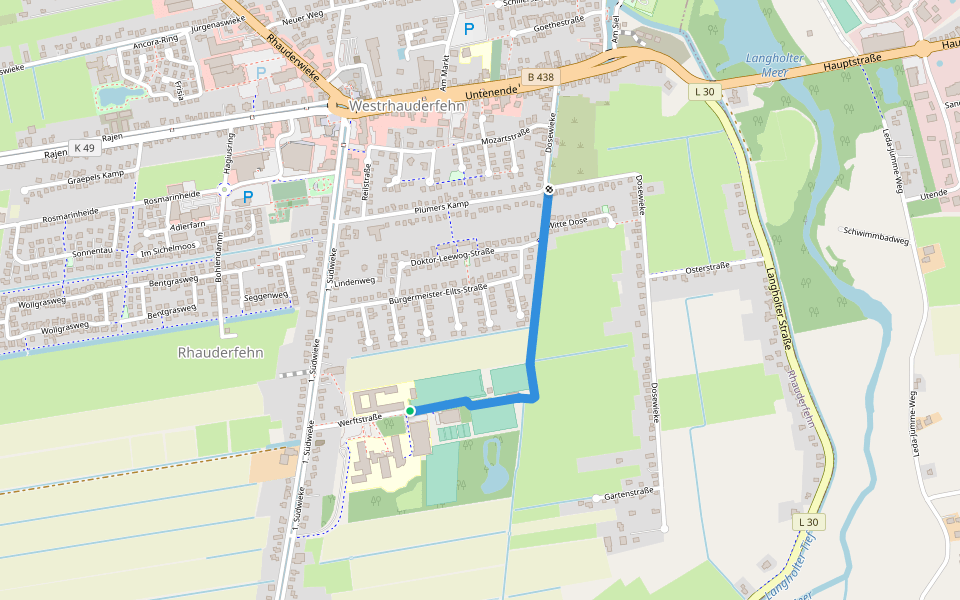 School Padd walking route map in Rhauderfehn