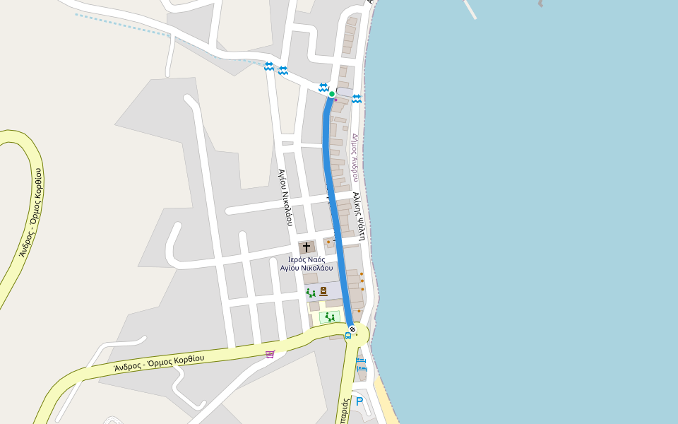 Γεωργίου Ψάλτη walking route map in Ormos Korthiou