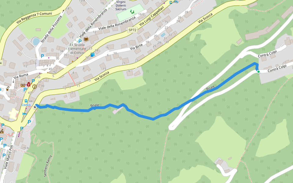 Boale walking route map in Colpi