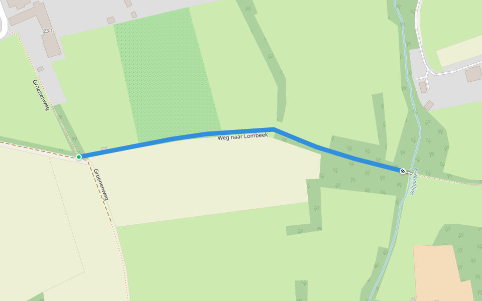 Weg naar Lombeek walking route map in Ninove