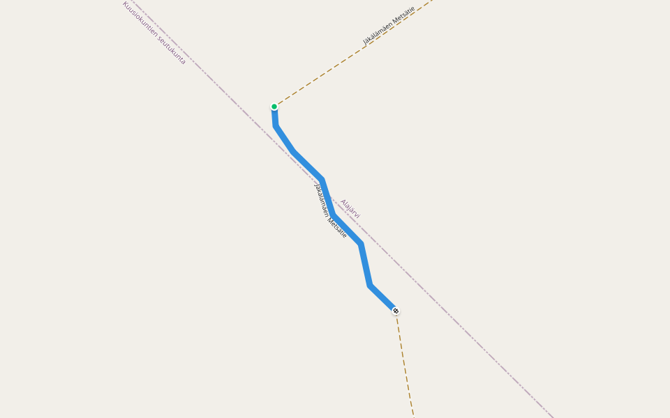 Jäkälämäen Metsätie walking route map in Tikkala