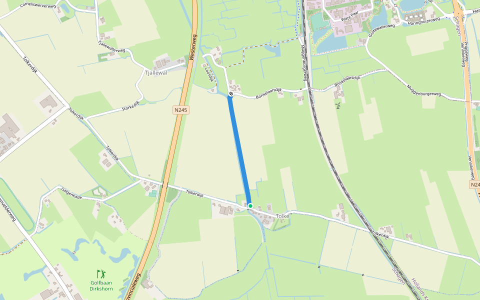 Tolkevaartpad walking route map in Schagen