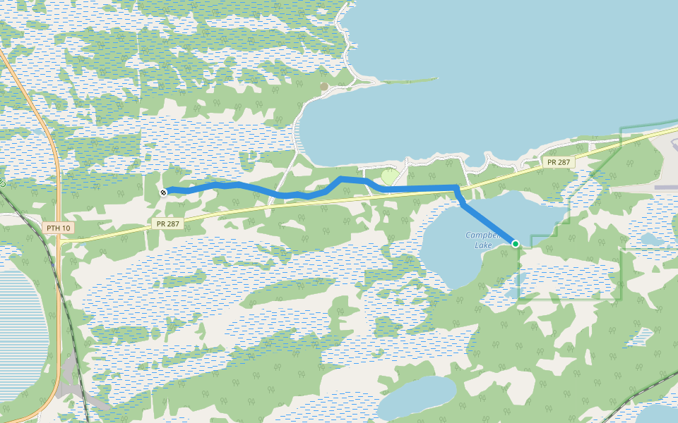 Snoman Trail walking route map in The Pas