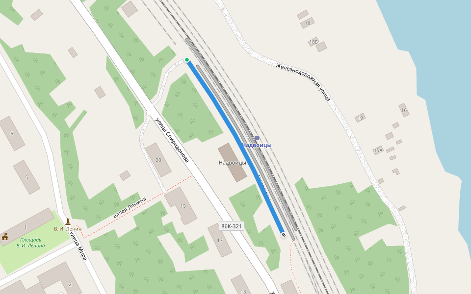 Станция Надвоицы walking route map in Nadvoitsy