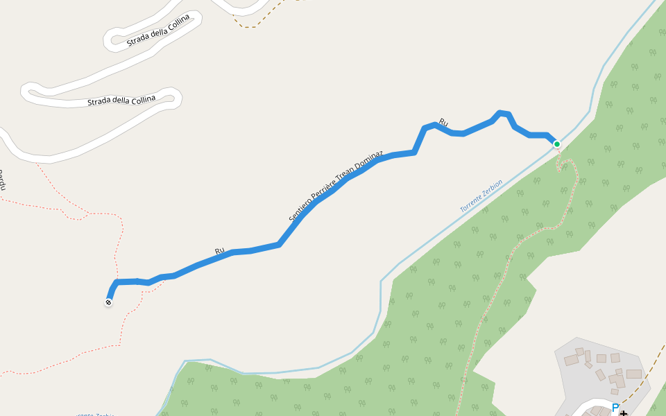 Ru walking route map in Perriere
