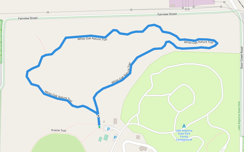 White Oak Nature Trail walking route map in Stoughton