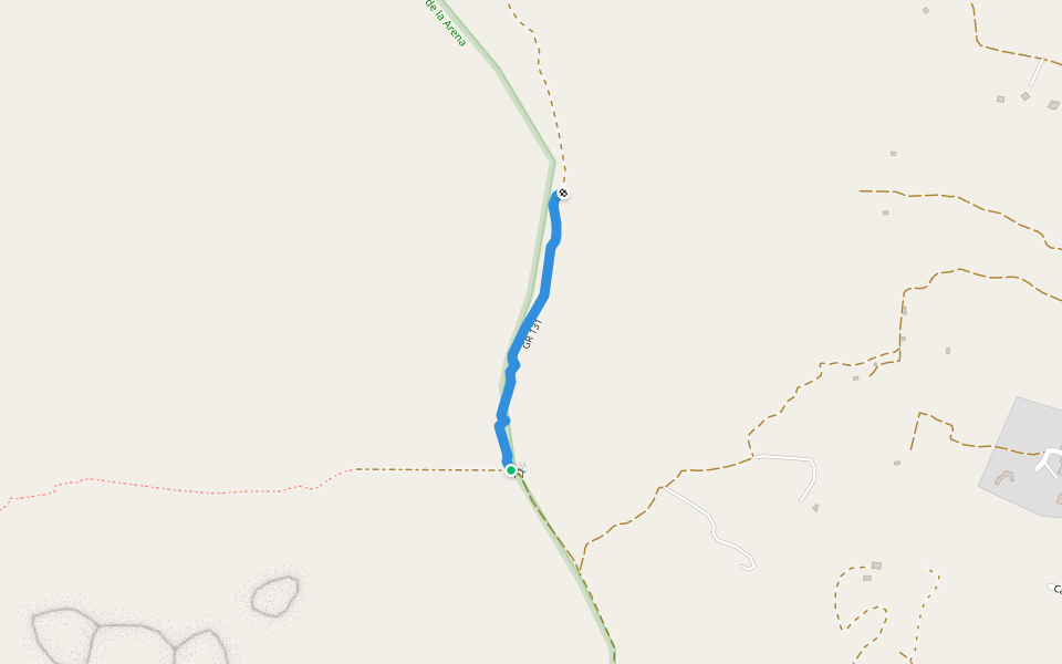 GR 131 walking route map in La Oliva