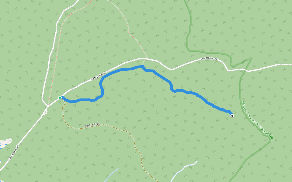 Vereker Outlook walking route map in Wilsons Promontory