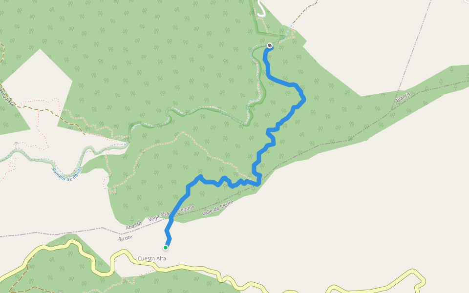Senda de los Forestales walking route map in Cuesta Alta