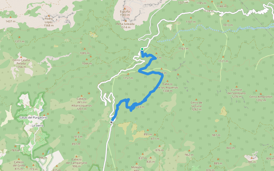 Senda del Barranco Ballesteros walking route map in Totana
