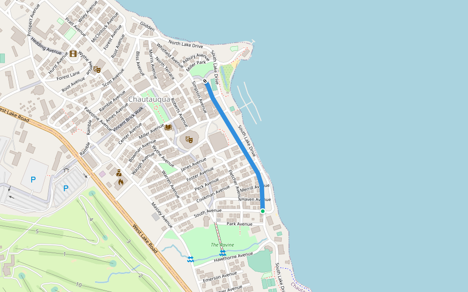 South Lake Drive walking route map in Mayville