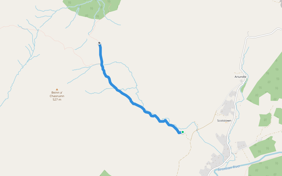 Coffin Road walking route map in Strontian