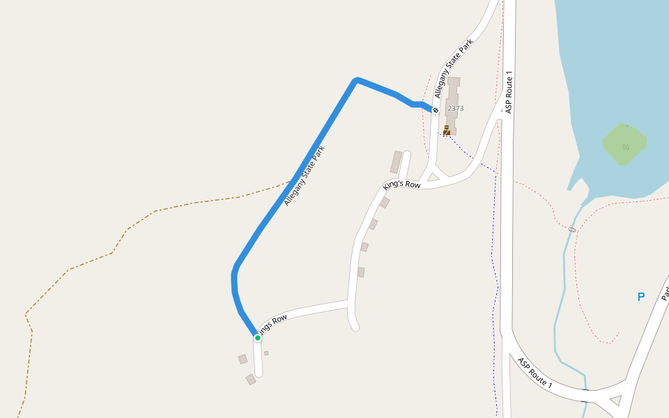 Allegany State Park walking route map in Salamanca