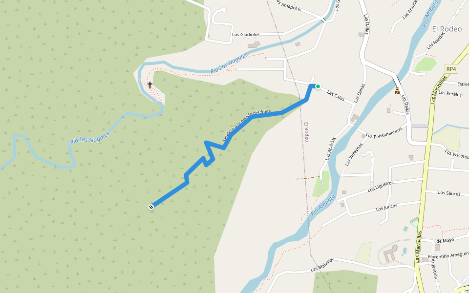 sendero a la pelada del fraile walking route map in El Rodeo