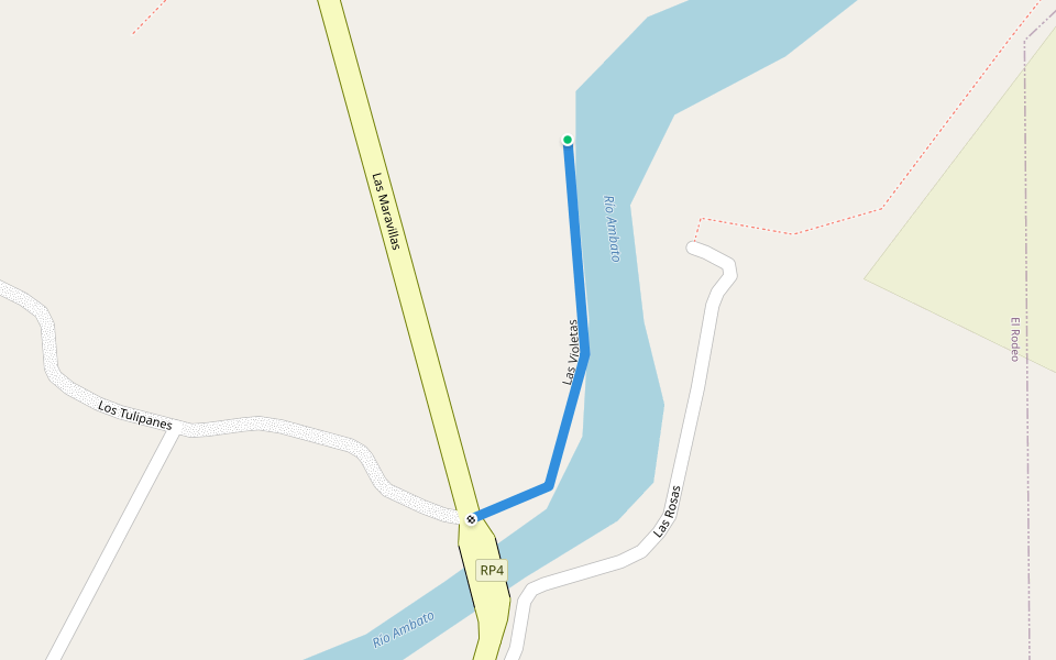 Las Violetas walking route map in El Rodeo