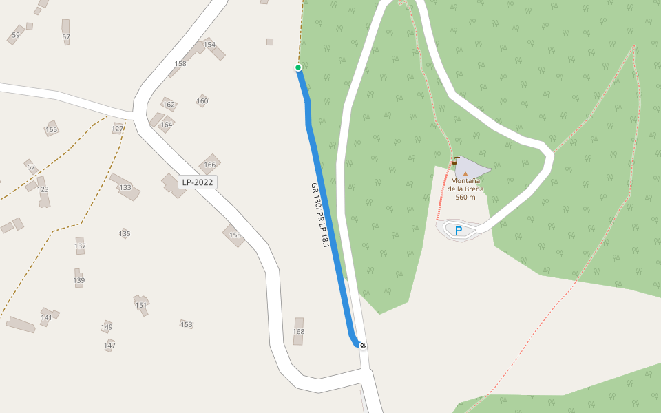 GR 130/ PR LP 18.1 walking route map in Breña Baja