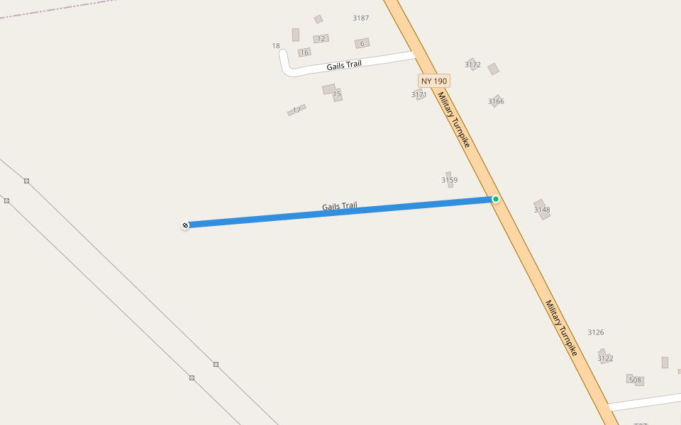 Gails Trail walking route map in West Chazy