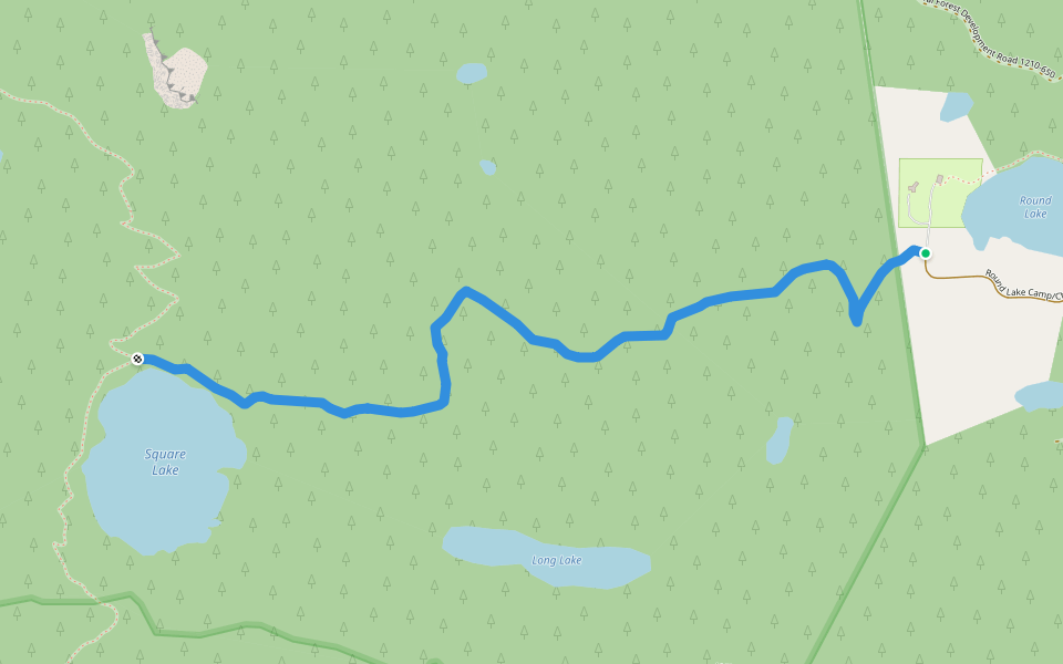 Round Lake Trail #4012 walking route map in Camp Sherman
