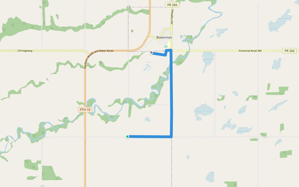 Snoman Trail walking route map in Bowsman