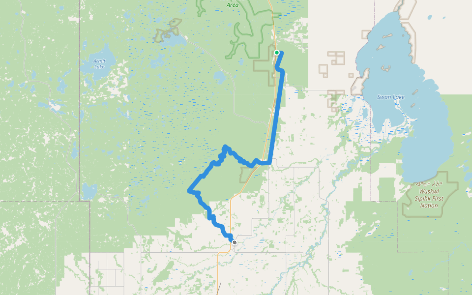 Snoman Trail walking route map in Birch River