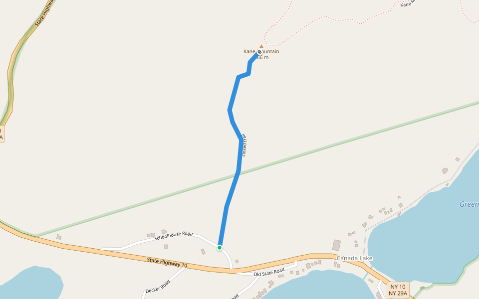 closed trail walking route map in Caroga Lake