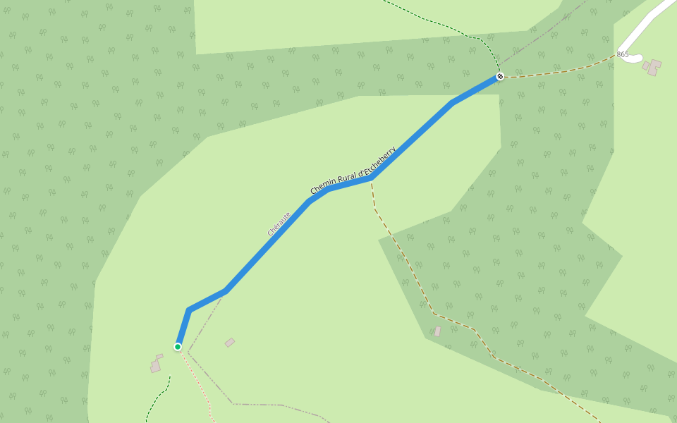 Chemin Rural d'Etcheberry walking route map in Chéraute