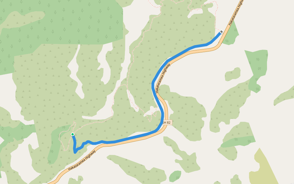 Railway Embankment Track walking route map in Waimate