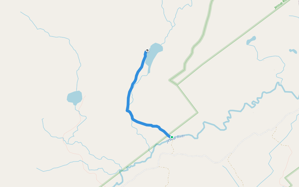 Little Moose Pond Trail walking route map in Piseco