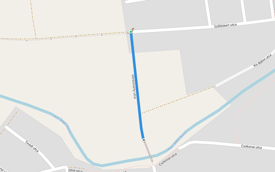 Vörösmarty utca walking route map in Vésztő