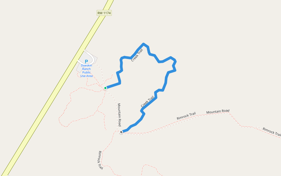 Creek Trail walking route map in Bertram