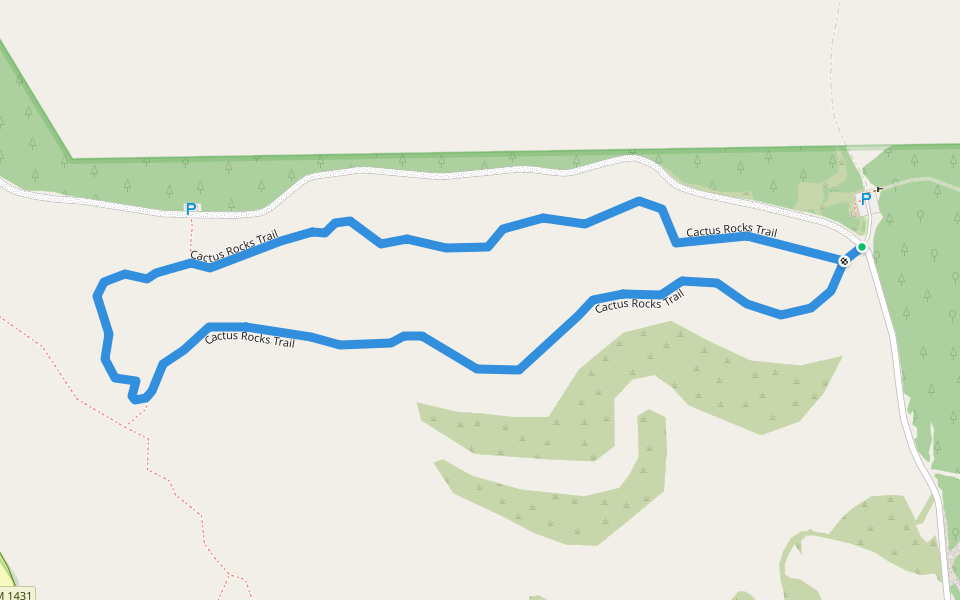 Cactus Rocks Trail walking route map in Leander