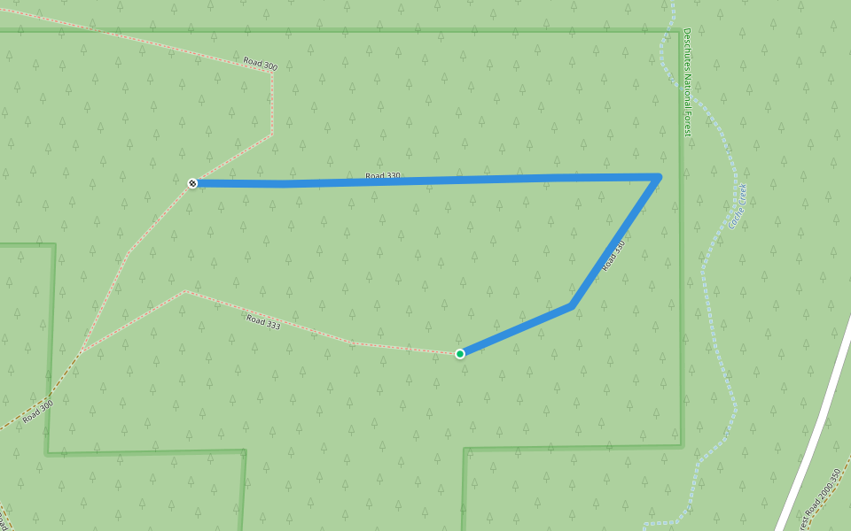 Road 330 walking route map in Camp Sherman