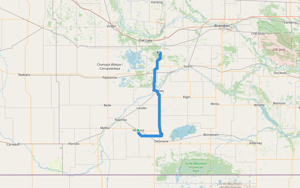 Snoman Trail walking route map in Medora