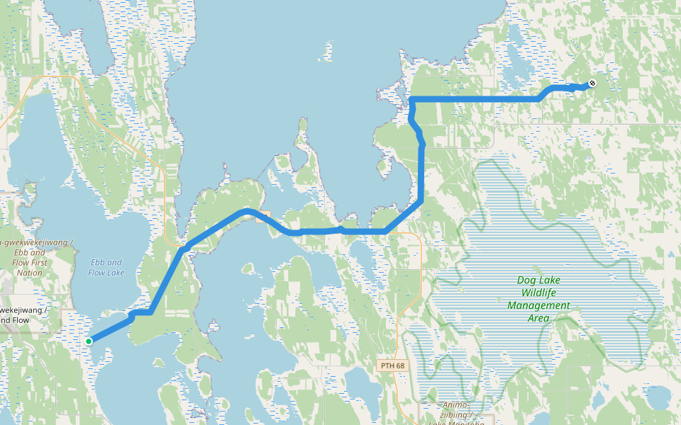 Snoman Trail walking route map in Comeau