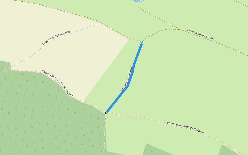 Chemin de Rinjarre walking route map in Vault-de-Lugny