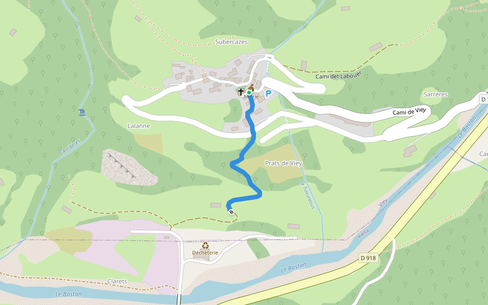 Carrero Perisseu walking route map in Viey