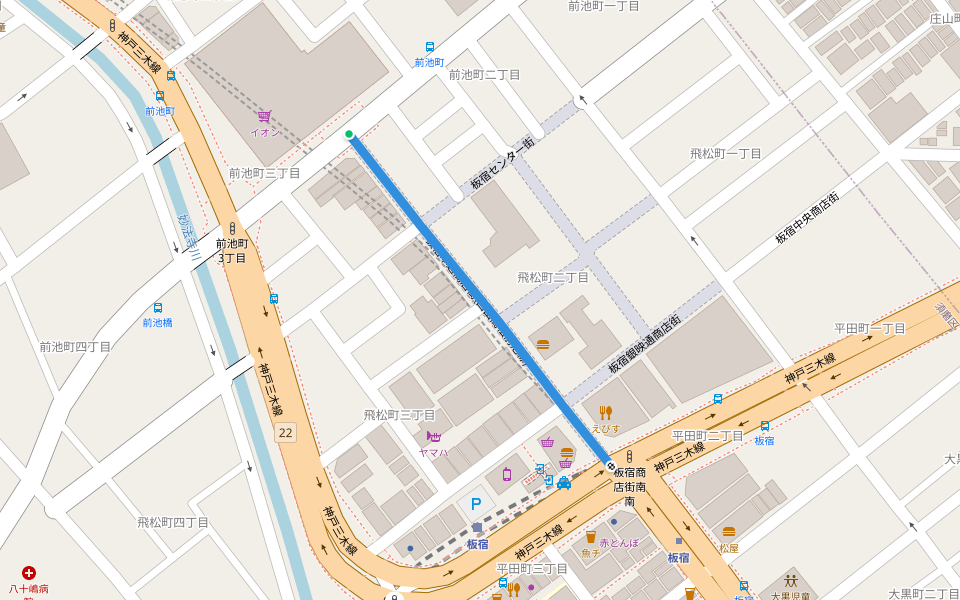 板宿本通商店街(西出高松前池線)