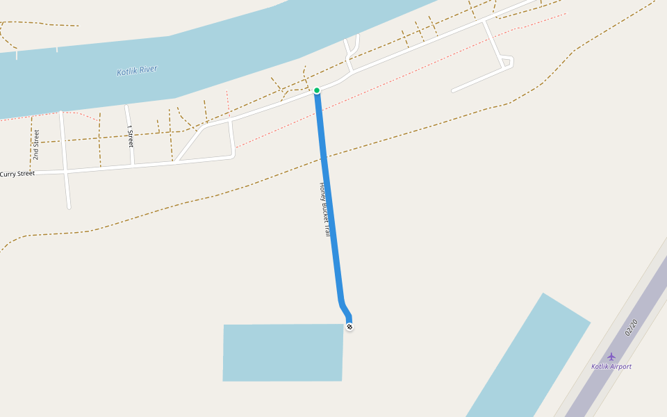 Honey Bucket Trail walking route map in Kotlik