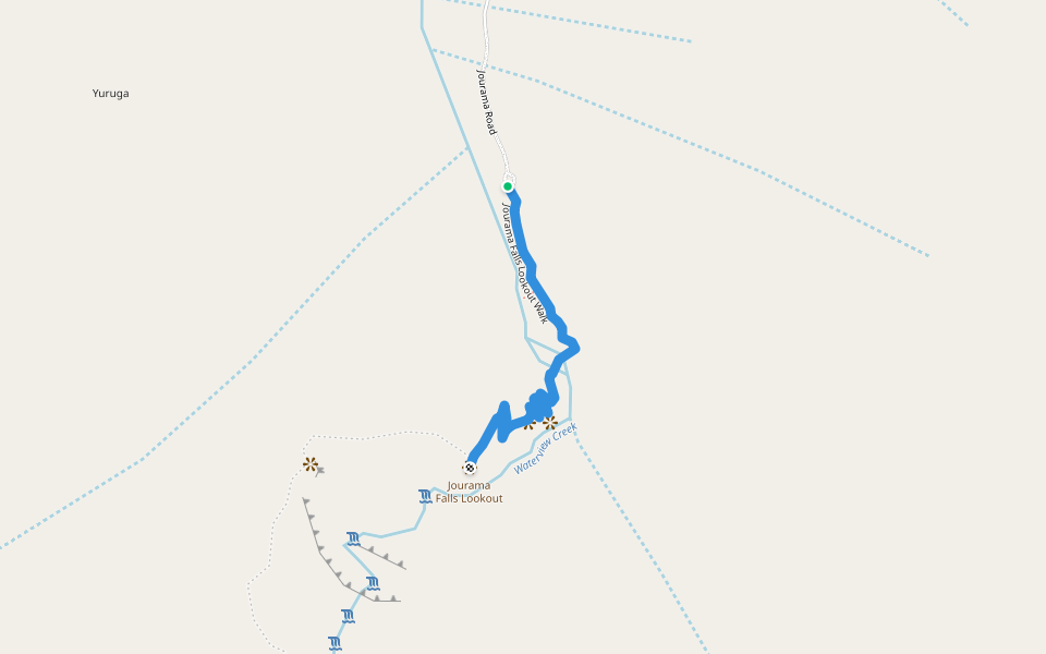 Jourama Falls Lookout Walk walking route map in Yuruga