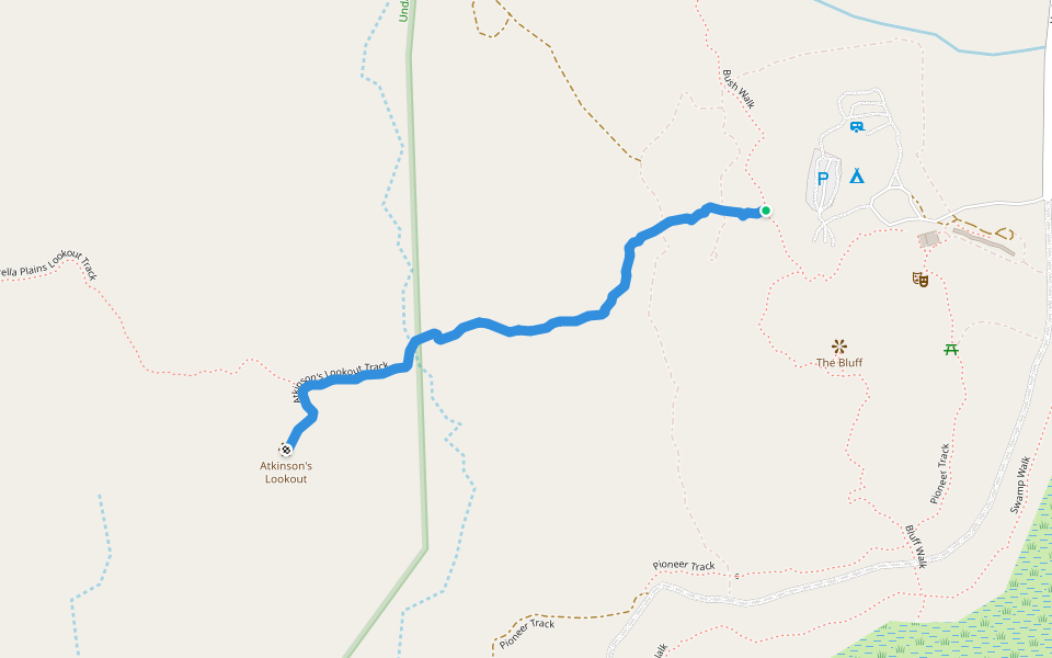 Atkinson's Lookout Track walking route map in Mount Surprise