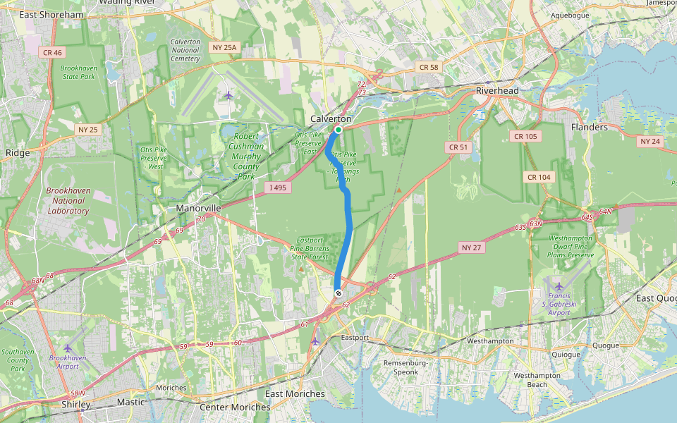 Toppings Path walking route map in Calverton