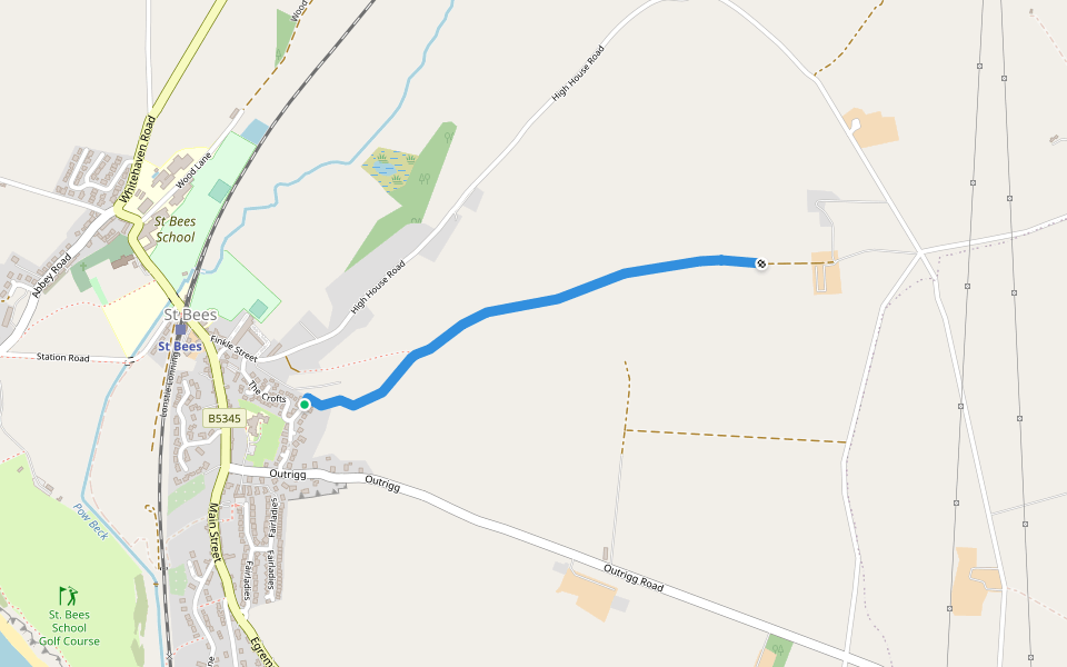 Johnson's Lonning (Pitman's trod) walking route map in Saint Bees
